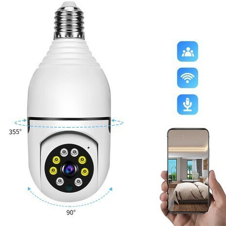 دوربین لامپی چرخش 360 درجه قابل کنترل با نرم افزار v380 اصل ا Smart camera V380 2 mp