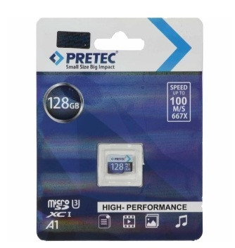 کارت حافظه میکرو اس دی پریتک 128 گیگابایت667x ,speed100,کلاس۱(اصلی) با گارانتی مادام العمر