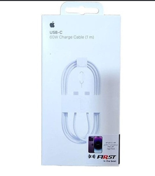 کابل شارژ لایتنینگ اپل USB-C ۶۰ وات ۱ متری (اصلی)