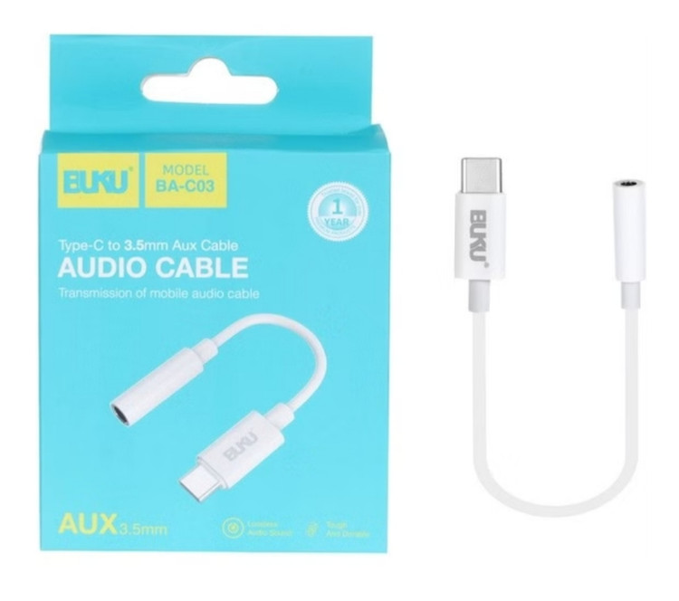 کابل تبدیل تایپ سی به AUX 3.5 میلیمتری بوکو مدل BA-01 (اصلی)
