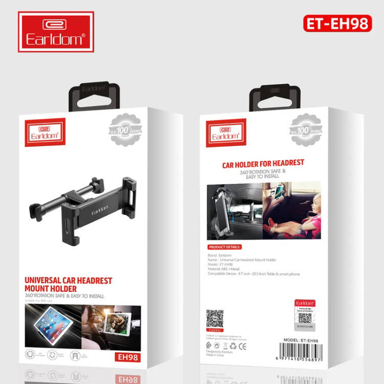 پایه نگهدارنده موبایل و تبلت پشتسری خودرو ارلدام مدل ET-EH98 (اصلی)