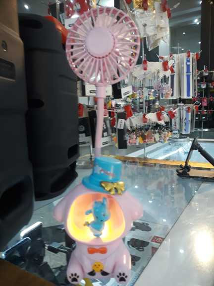فن رومیزی شارژی فانتزی برند FAN مدل چراغدار رومیزی با مدادتراش (اصلی)