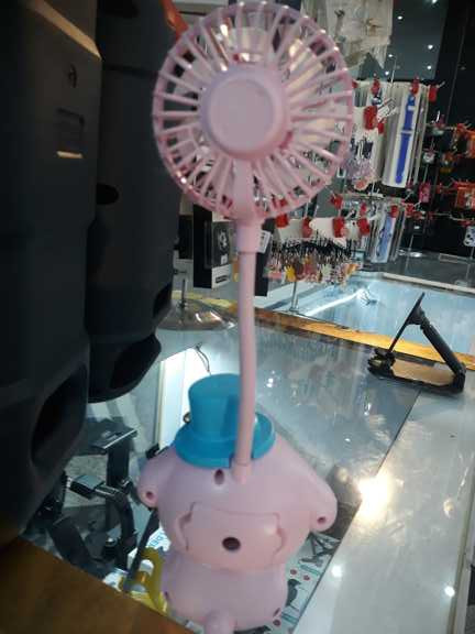 فن رومیزی شارژی فانتزی برند FAN مدل چراغدار رومیزی با مدادتراش (اصلی)