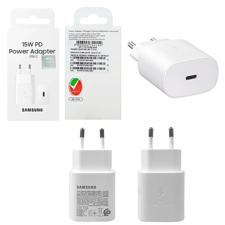 شارژر دیواری سامسونگ مدل 15W PD USB-C (اصلی)
