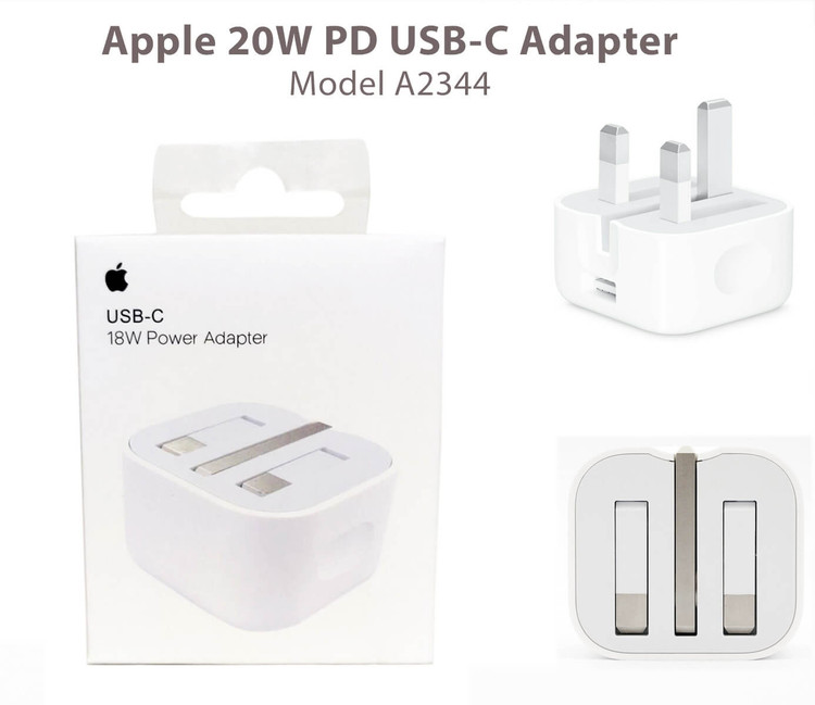 آداپتور شارژ دیواری اپل 20 وات USB-C سه پین (اصلی)