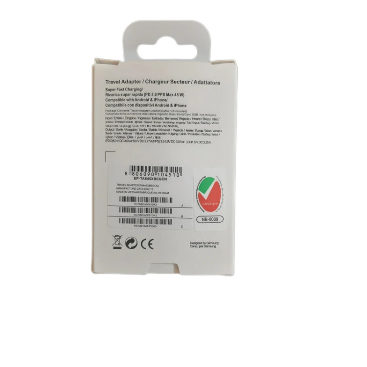 آداپتور شارژ دیواری سامسونگ 45 وات PD USB-C (سوپر فست شارژ) اصلی