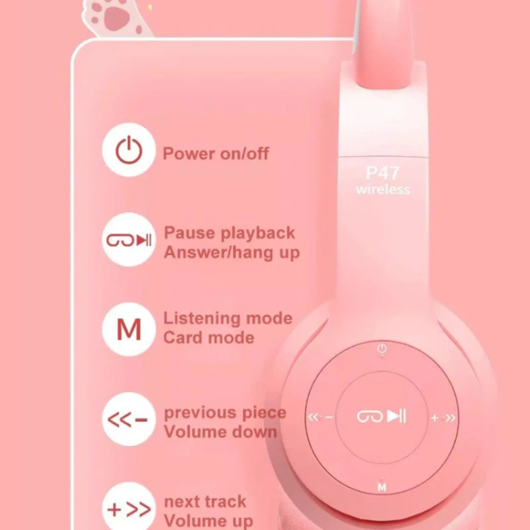 هدفون بیسیم Cat Ear مدل P47M (اصلی)