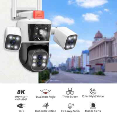 دوربین مداربسته وایفای کرونی مدل سه لنز چرخشی 8K (اصلی)
