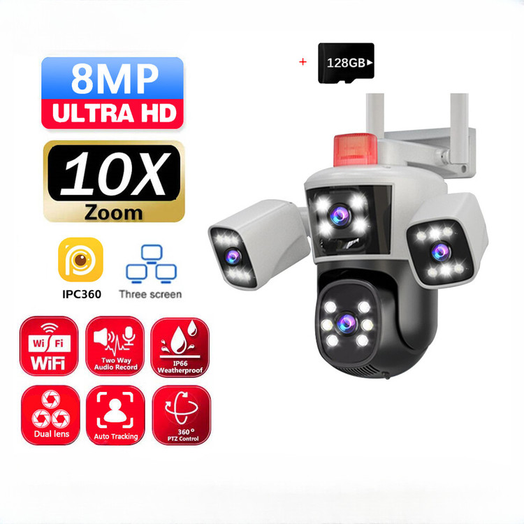 دوربین مداربسته وایفای کرونی مدل سه لنز چرخشی 8K (اصلی)